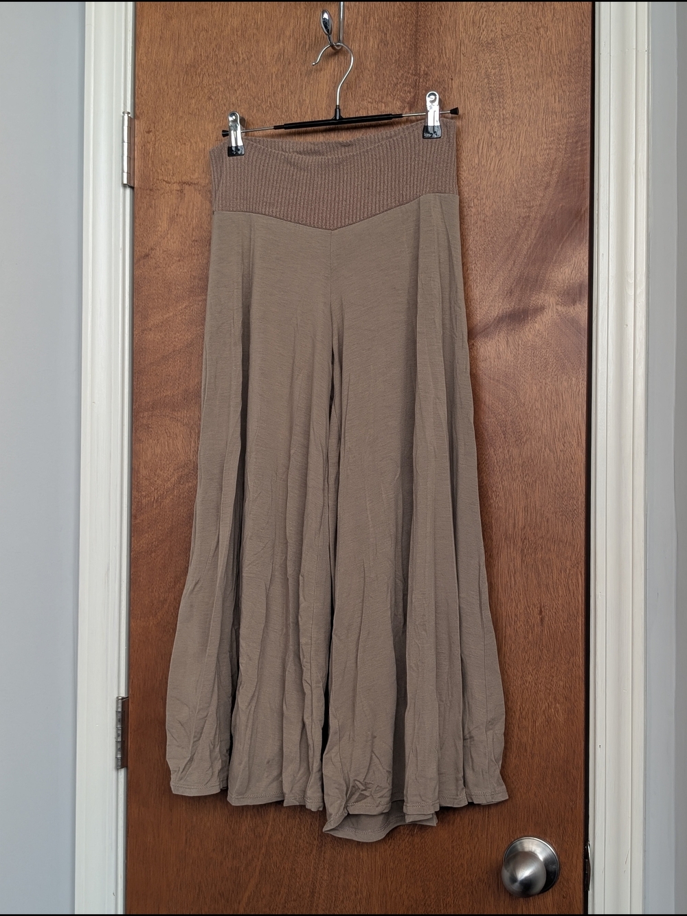 Wide Leg Palazzo Pants in Taupe